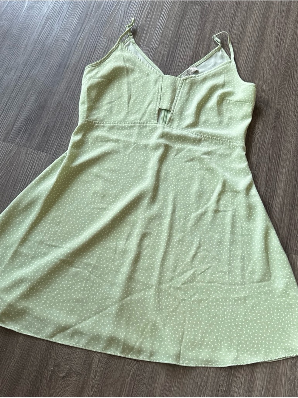 Light Green Polka Dot Midi Dress